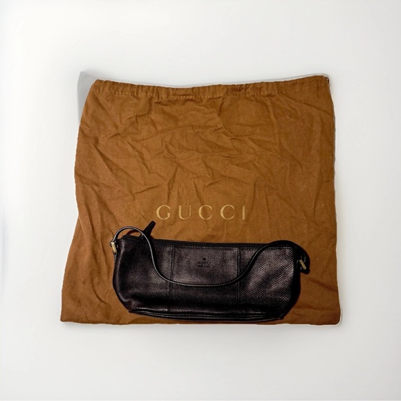 Authentic Gucci Black Leacher Clutch with Dust Bag - Picture 1 of 7